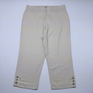 Roz & Ali Beige Cropped Ankle Pants